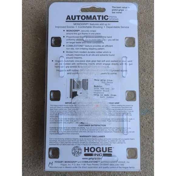 Hogue 26000 Grip With Finger Grooves for SIG SAUER P226 - Picture 2 of 7